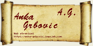 Anka Grbović vizit kartica